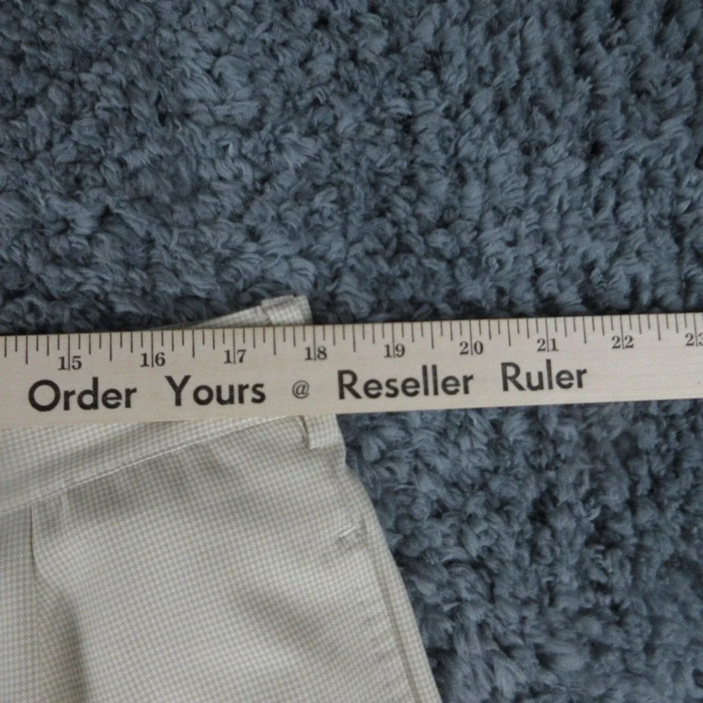 Donald Ross Shorts Mens 36 Beige White Houndstooth Plaid Chino 36x8.5*